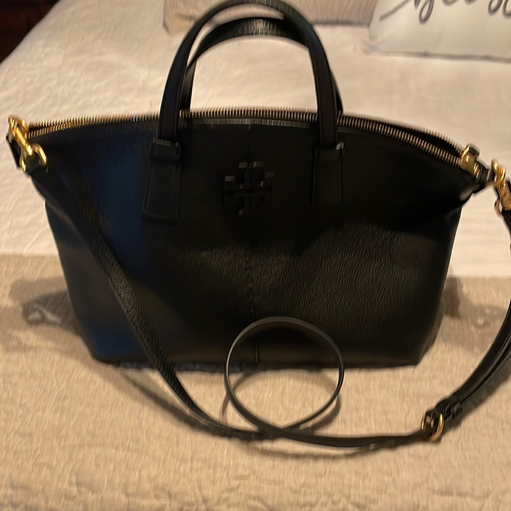 Tory Burch black satchel bag.